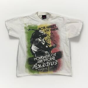 Bob Marley Kids T-Shirt Large White The Wailers Movement Of The Jah People Tee